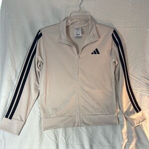 Adidas Youth Tricot Jacket, Beige with Dark Stripes, M 10/12 - like new